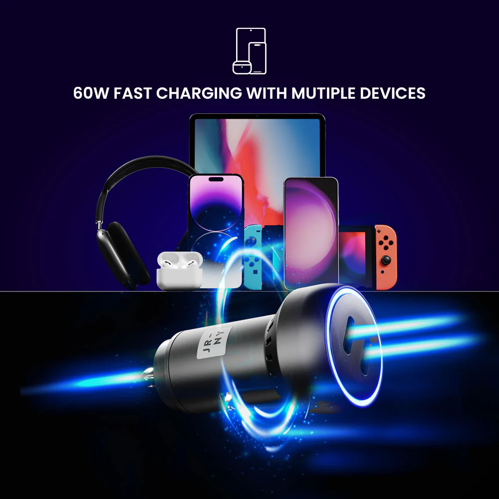 PULSE 60 2-Port USB-C Car Charger - 60W - Image 6